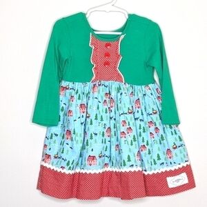 Caroline Kate Christmas Village Boutique Dress 3T